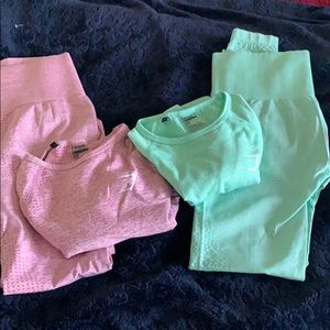 2 sets of vital seamless long sleeve and leggings